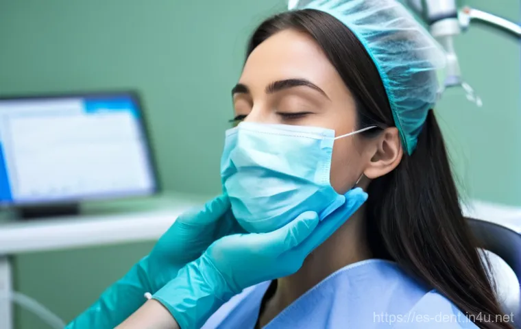 임플란트 수술 시 마취 방법 - **Prompt 1: Local Anesthesia - Peaceful Precision**
    A close-up, yet respectful, image of a young...