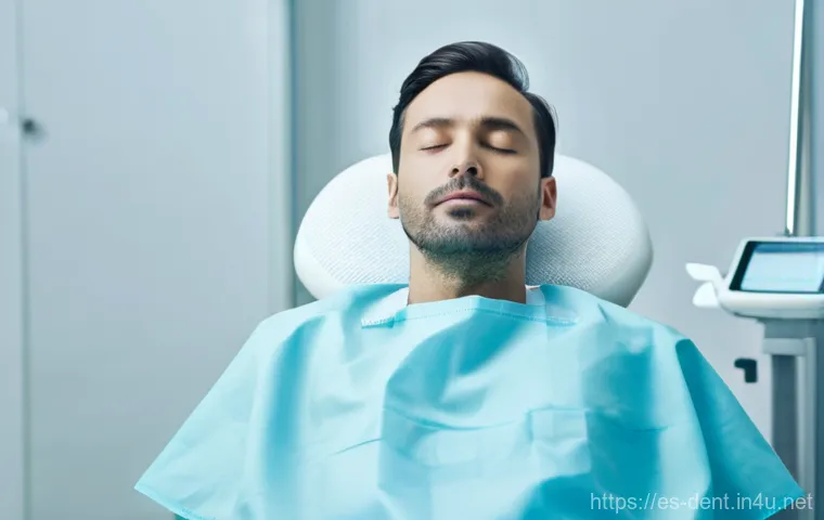 임플란트 수술 시 마취 방법 - **Prompt 1: Local Anesthesia - Peaceful Precision**
    A close-up, yet respectful, image of a young...