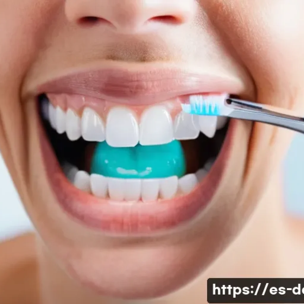 잇몸 수술 후 회복 기간과 관리법 - A detailed close-up illustration of a person gently applying a cold compress to swollen gums after p...