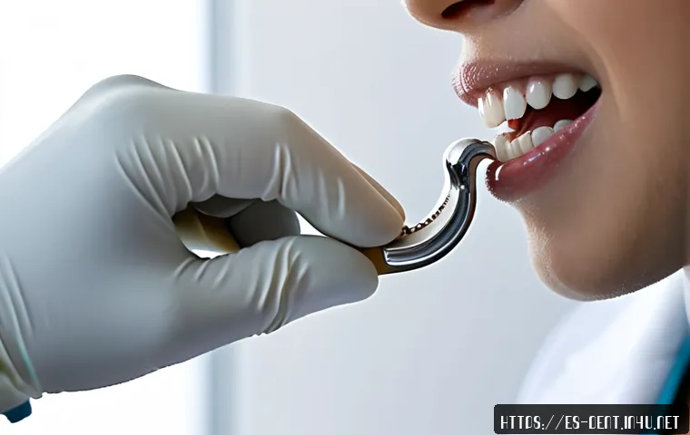 Home 17 레진과 아말감 충전재 차이점 - Photorealistic macro dental comparison scene, a clean adult molar dental model with one tooth restor...