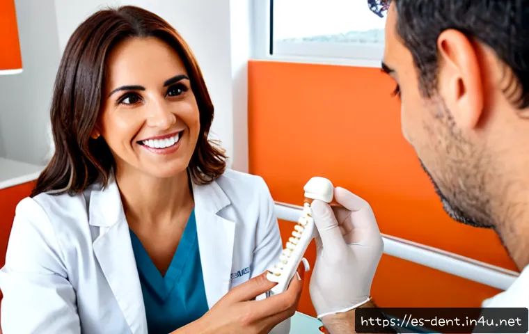 성인 교정 효과와 후기 - Photorealistic dental consultation in a modern Spanish orthodontic clinic, confident adult woman in ...